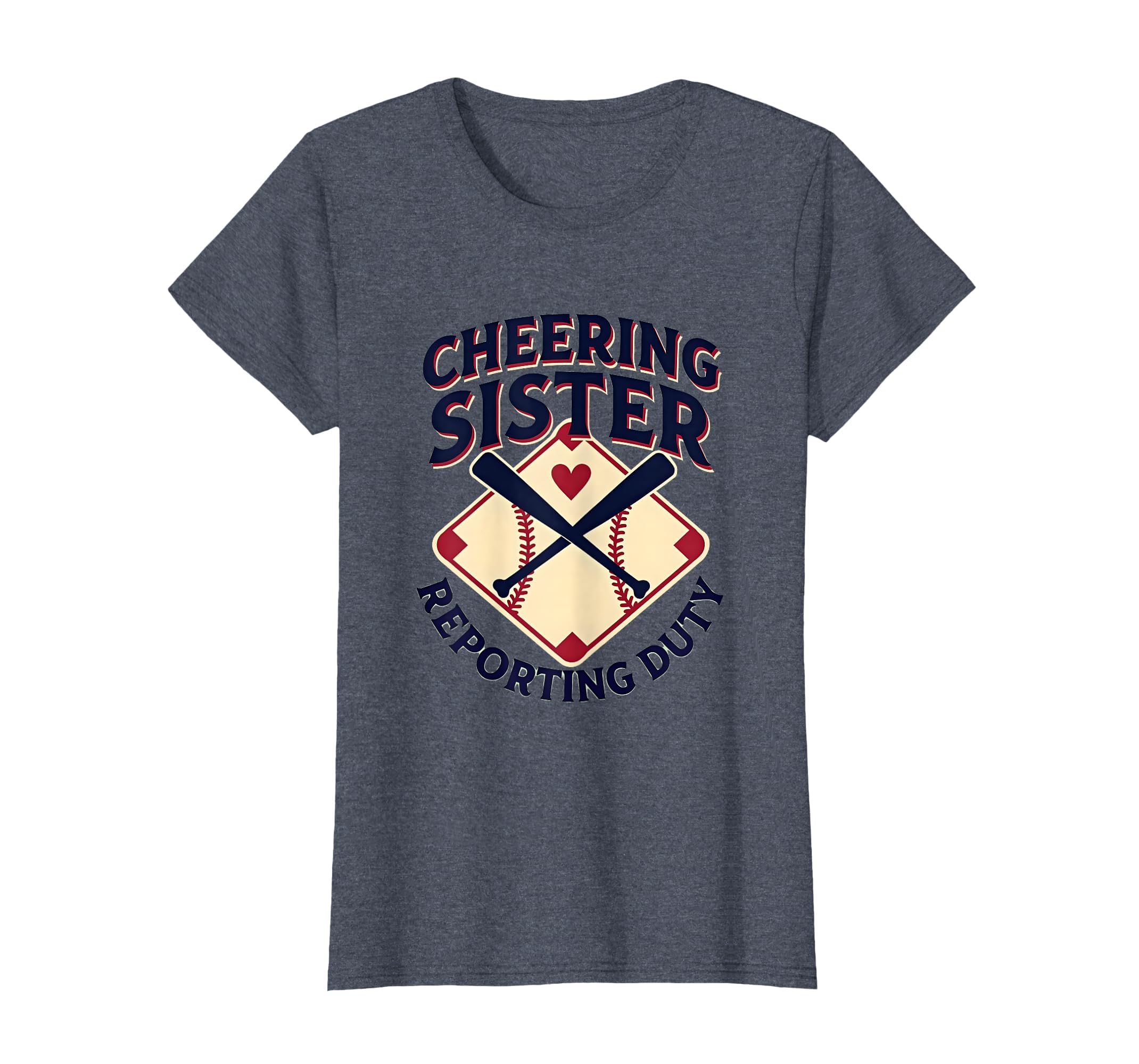 Cheering Sister Reporting Duty Baseball T-Shirt - Minimalist Print Unisex - T-Shirt, Sweatshirt, Hoodie