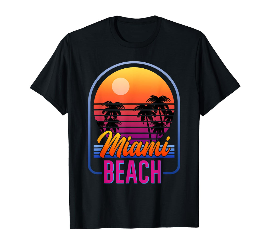 Miami Beach 80S Aesthetic T-Shirt - Fun Novelty Design for Adults - T-Shirt, Sweatshirt, Hoodie