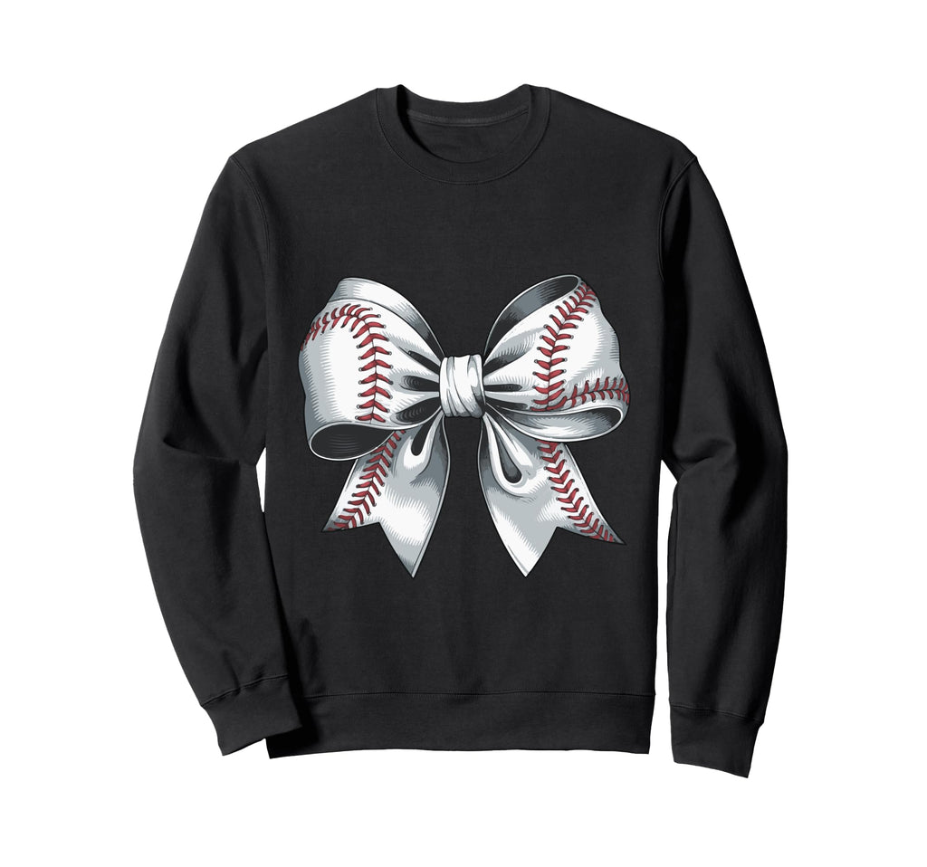 Baseball Bow Baseball Mom Mothers Day Sweatshirt - Novelty Apparel Unisex - T-Shirt, Sweatshirt, Hoodie