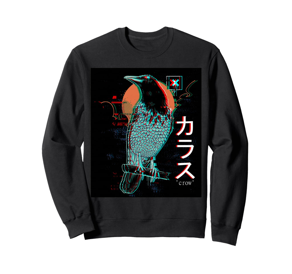 Japan Anime Crow Gothic Vaporwave Sweatshirt - Fun Novelty Design Unisex - T-Shirt, Sweatshirt, Hoodie