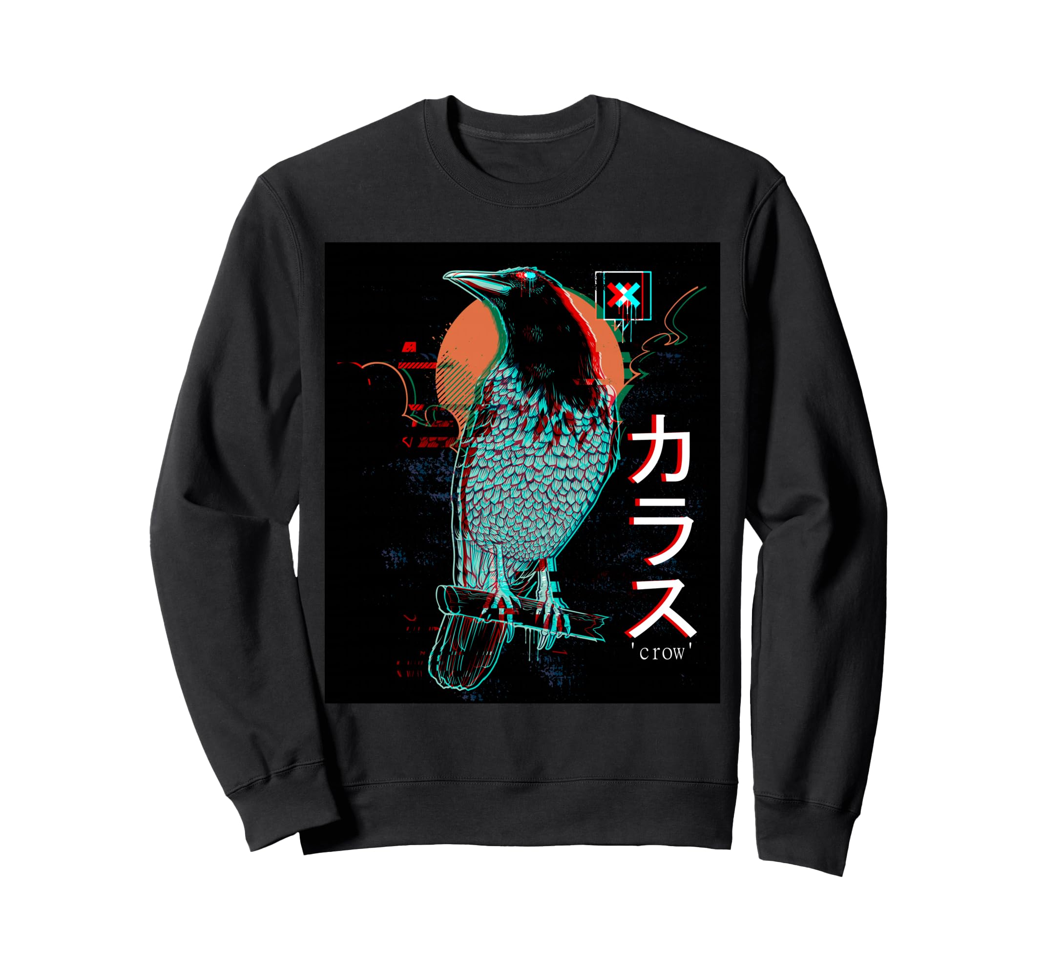 Japan Anime Crow Gothic Vaporwave Sweatshirt - Fun Novelty Design Unisex - T-Shirt, Sweatshirt, Hoodie