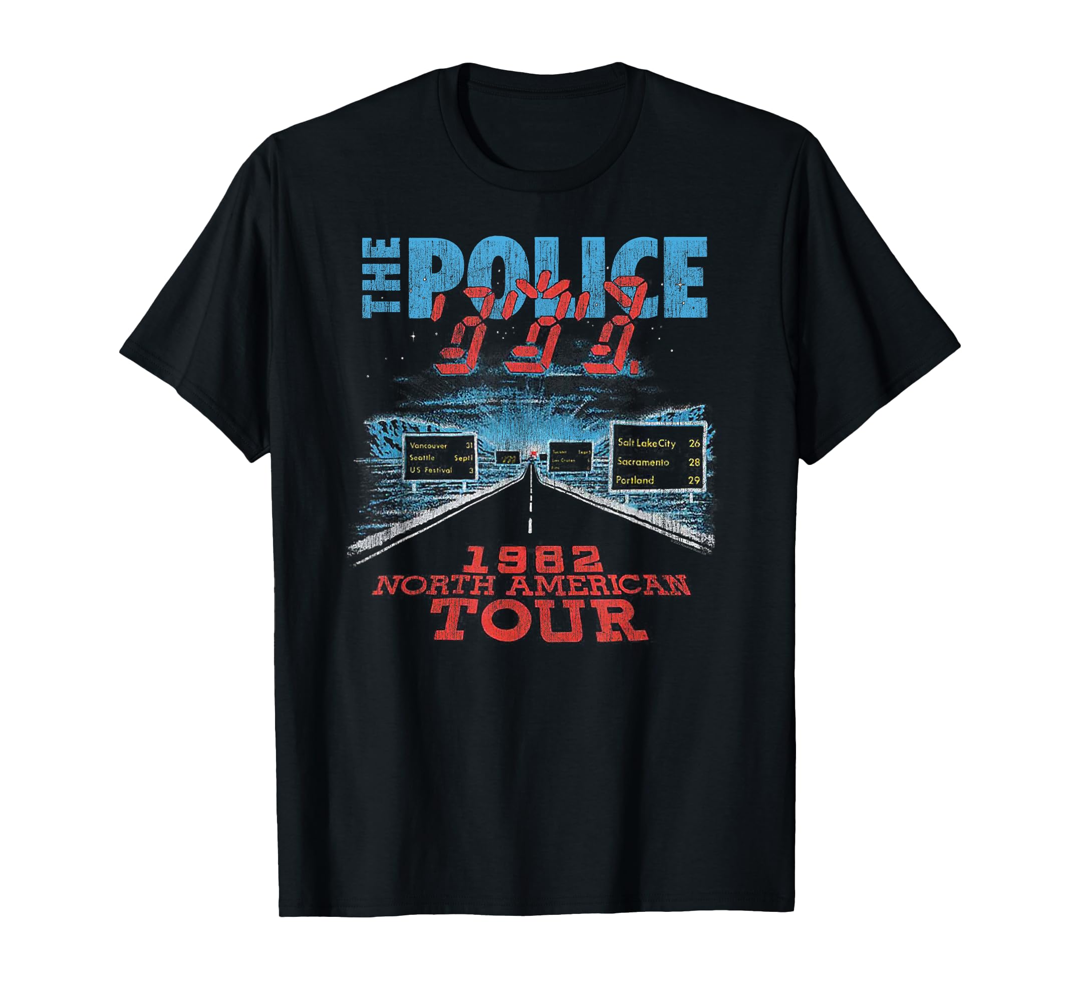 Police North American Tour V2 Rock T-Shirt - Fun Novelty Design Unisex - T-Shirt, Sweatshirt, Hoodie