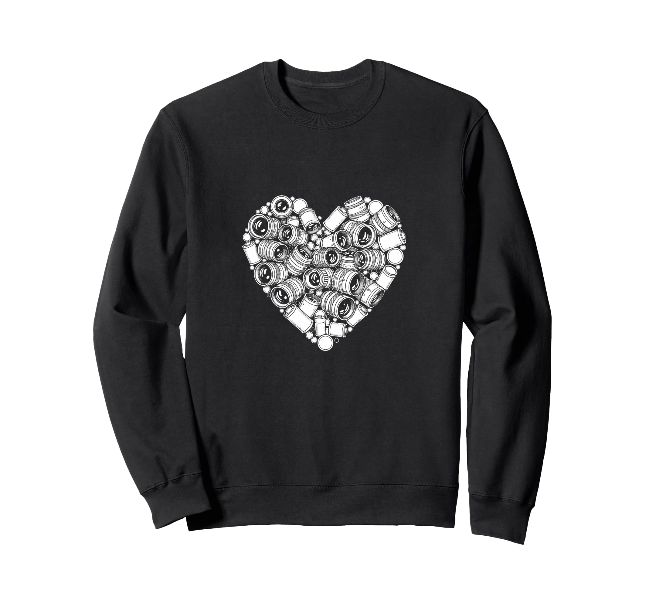 Camera Lens Heart Dslr Sweatshirt - Minimalist Print for Adults - T-Shirt, Sweatshirt, Hoodie