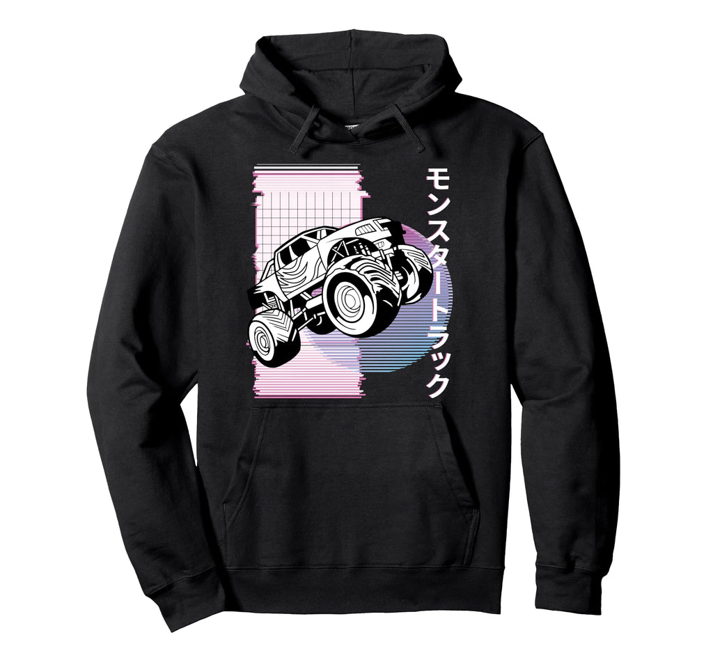 Vaporwave Aesthetic Monster Truck Hoodie - Fun Novelty Design Men Women - T-Shirt, Sweatshirt, Hoodie