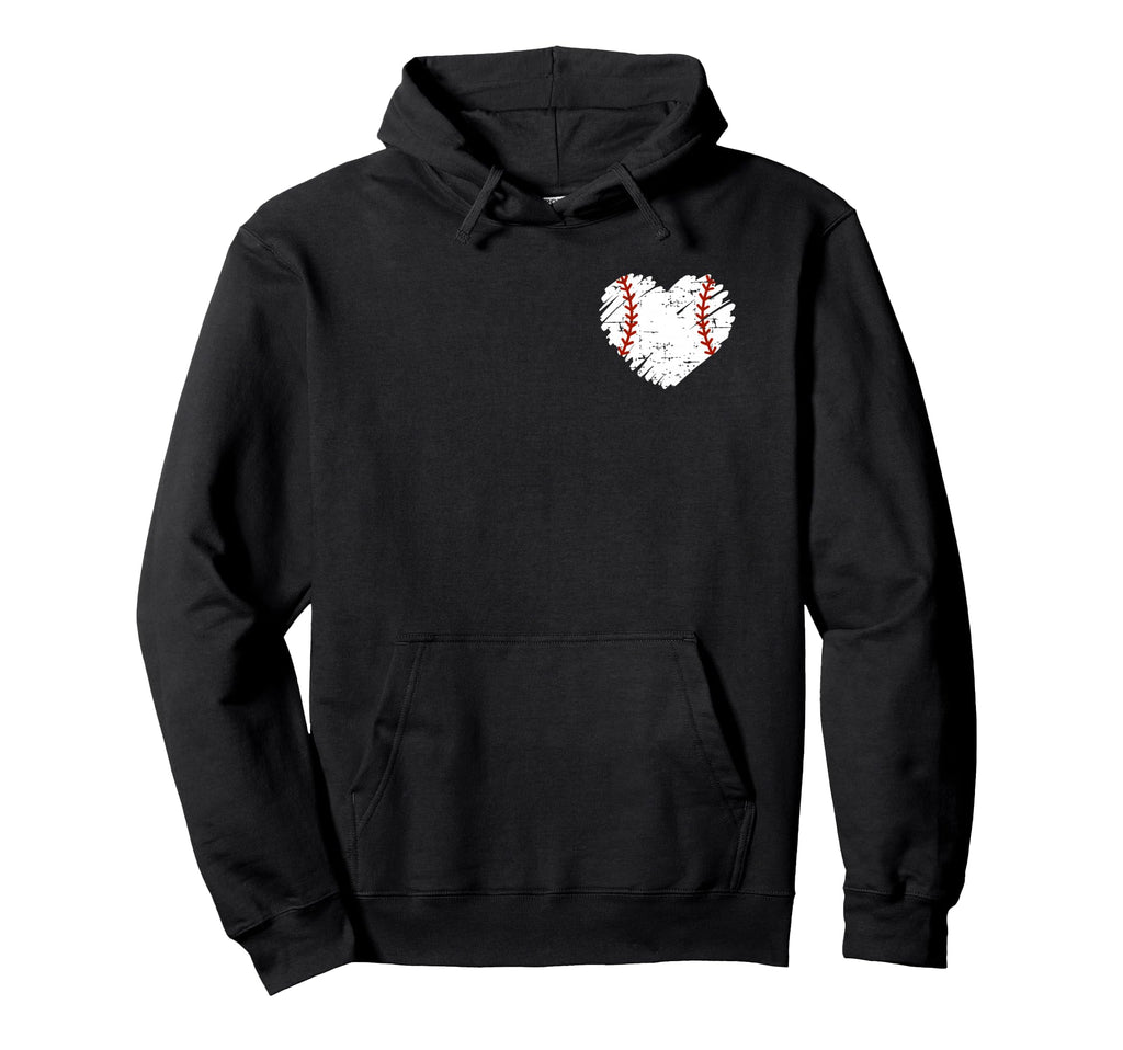 Pocket Baseball Heart Softball Mom Dad Hoodie - Custom Art Print Unisex - T-Shirt, Sweatshirt, Hoodie