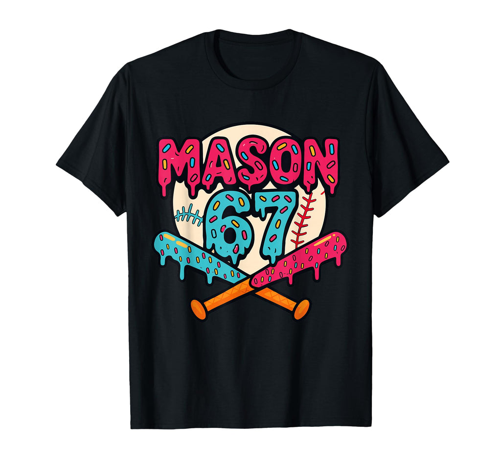 Mason 67 Funny Ice Cream Drip Baseball T-Shirt - Minimalist Print Unisex - T-Shirt, Sweatshirt, Hoodie