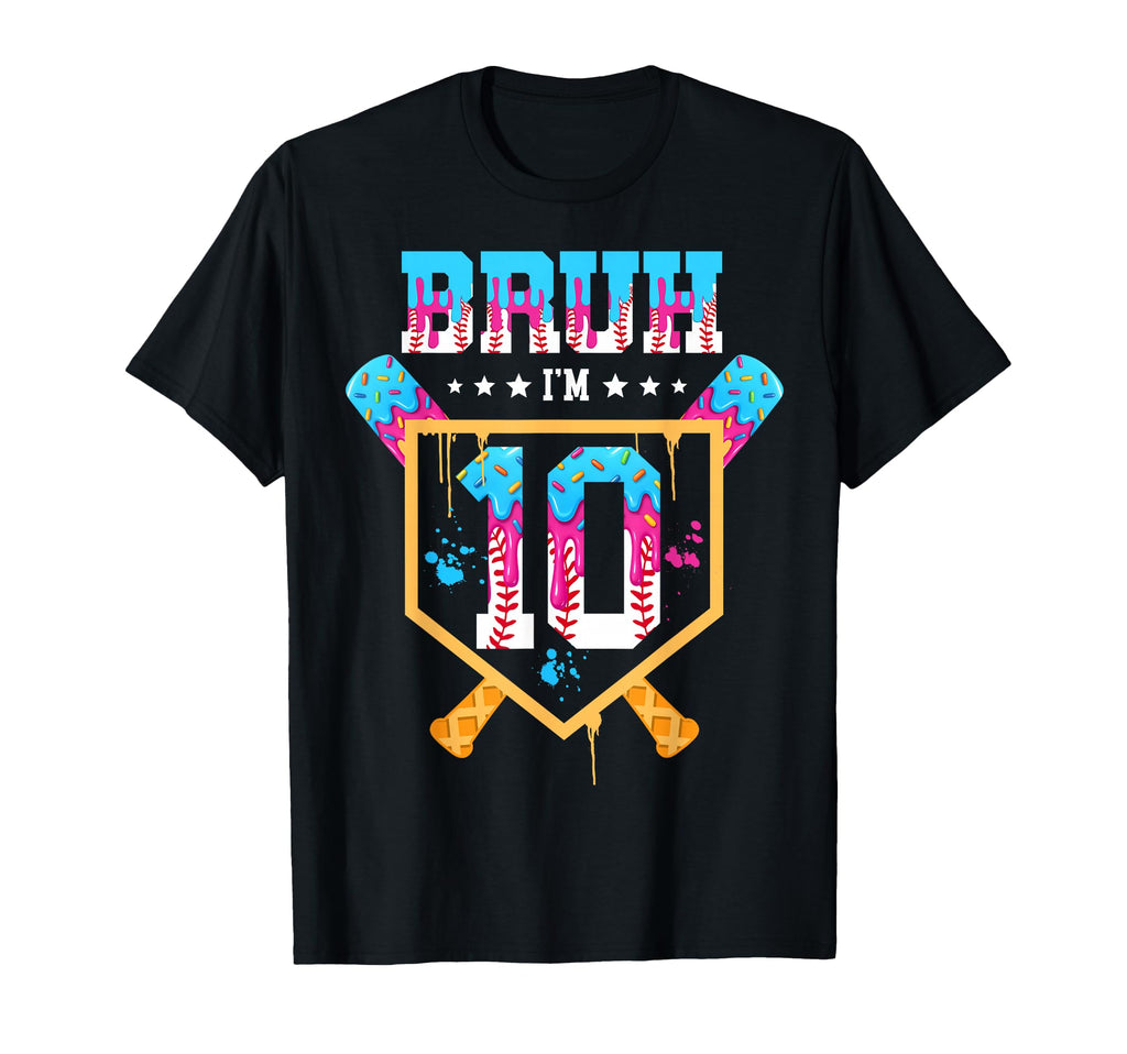 Baseball 10 Year Old Ice Cream T-Shirt - Casual Everyday Wear for Adults - T-Shirt, Sweatshirt, Hoodie