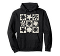 Boho Neutral Flowers Grid Hoodie - Casual Everyday Wear Unisex - T-Shirt, Sweatshirt, Hoodie