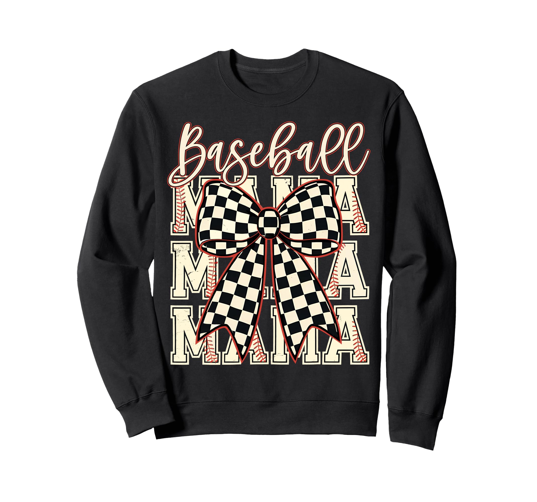 Checkered Coquette Baseball Mama Sweatshirt - Streetwear Style Men Women - T-Shirt, Sweatshirt, Hoodie