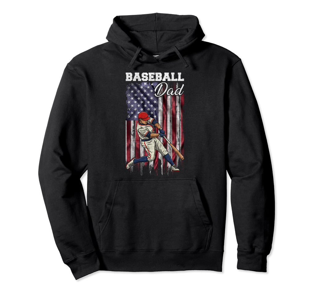 Usa Flag Baseball Player Proud Hoodie - Casual Everyday Wear for Adults - T-Shirt, Sweatshirt, Hoodie