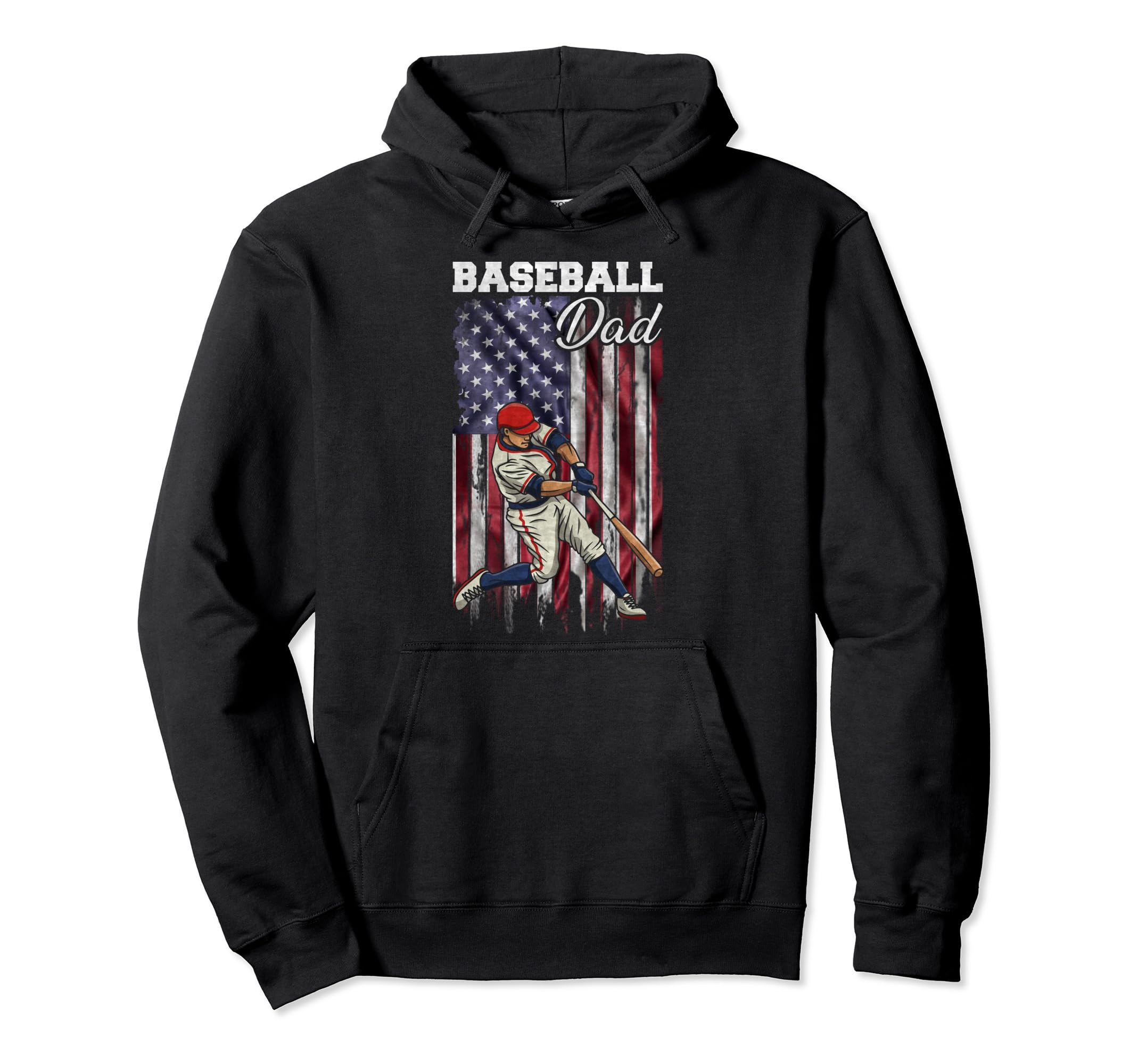Usa Flag Baseball Player Proud Hoodie - Casual Everyday Wear for Adults - T-Shirt, Sweatshirt, Hoodie