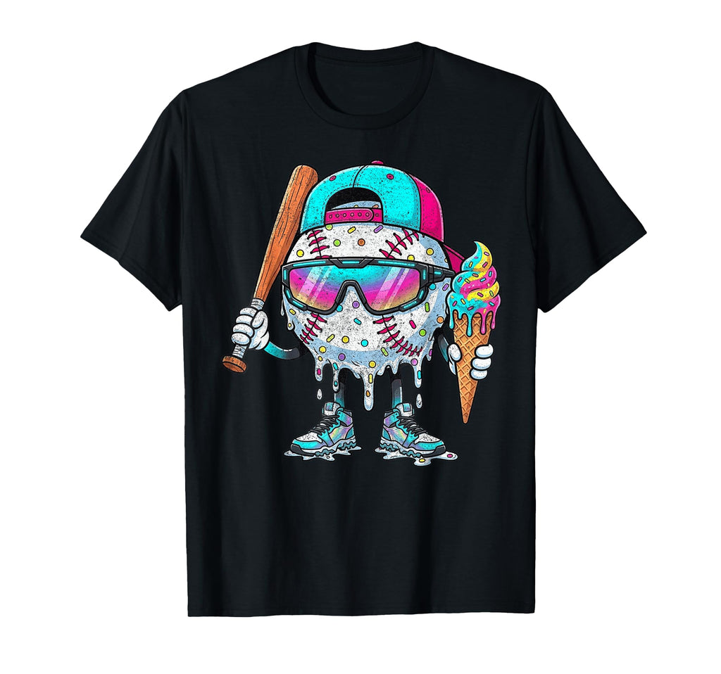Baseball Drip Ice Cream Gifts T-Shirt - Streetwear Style Men Women - T-Shirt, Sweatshirt, Hoodie