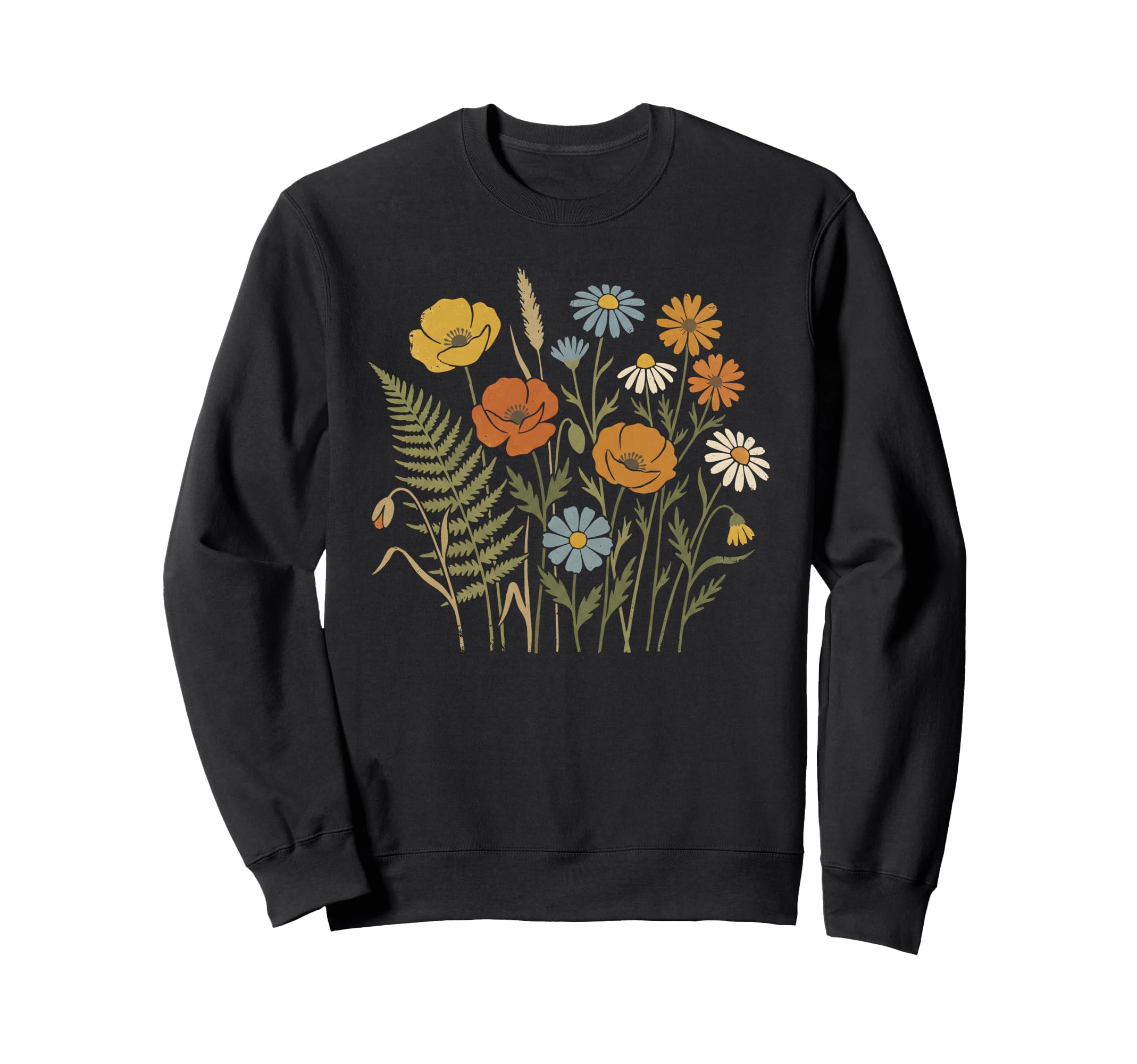 Boho Wildflowers Watercolor Floral Sweatshirt - Trendy Graphic Men Women - T-Shirt, Sweatshirt, Hoodie