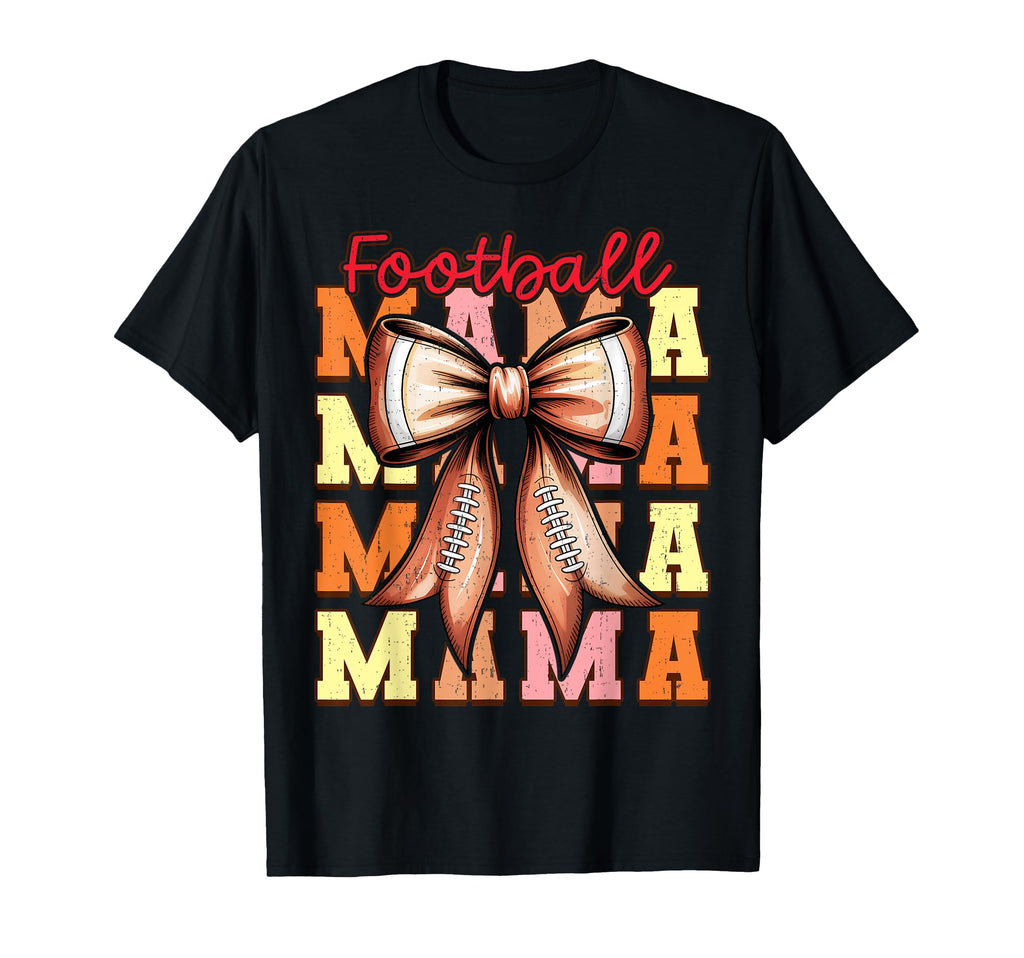 Coquette Bow Game Day Football Mama Mom T-Shirt - Streetwear Style Unisex - T-Shirt, Sweatshirt, Hoodie