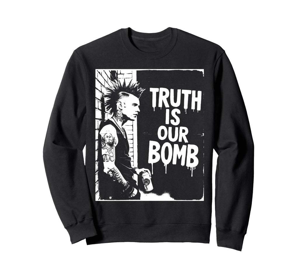 Punk Rock 90S Grunge Distressed Sweatshirt - Fun Novelty Design for Adults - T-Shirt, Sweatshirt, Hoodie