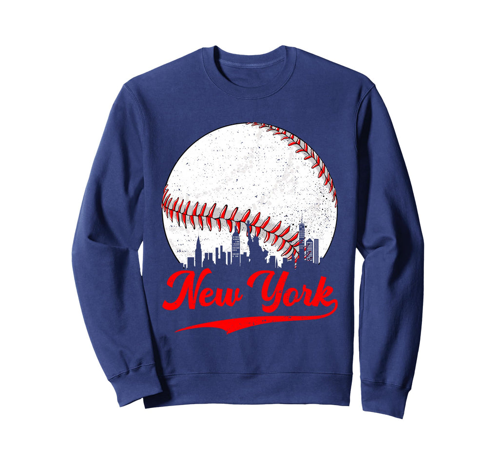 Distressed New York Baseball Sweatshirt - Fun Novelty Design Men Women - T-Shirt, Sweatshirt, Hoodie