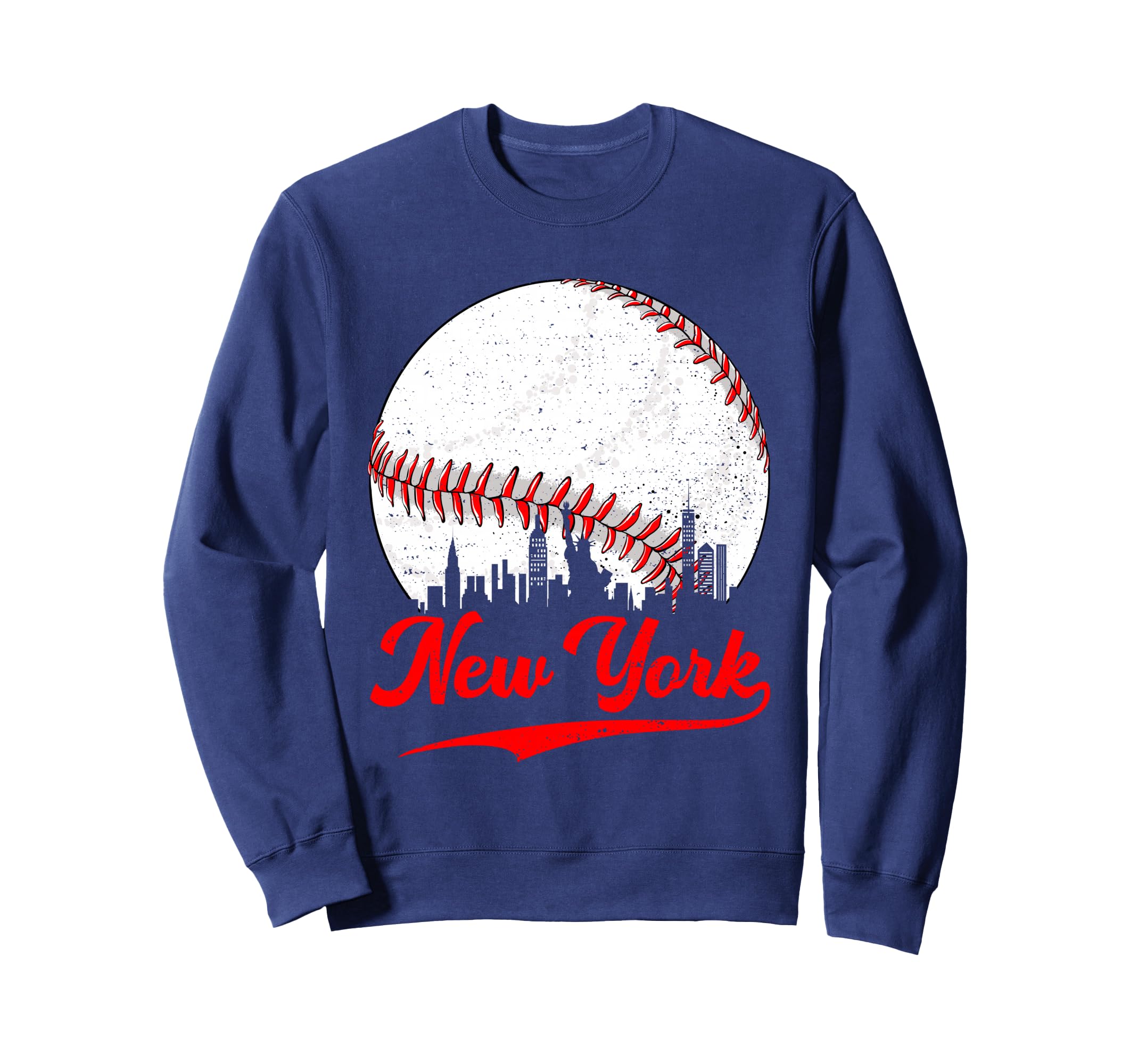 Distressed New York Baseball Sweatshirt - Fun Novelty Design Men Women - T-Shirt, Sweatshirt, Hoodie