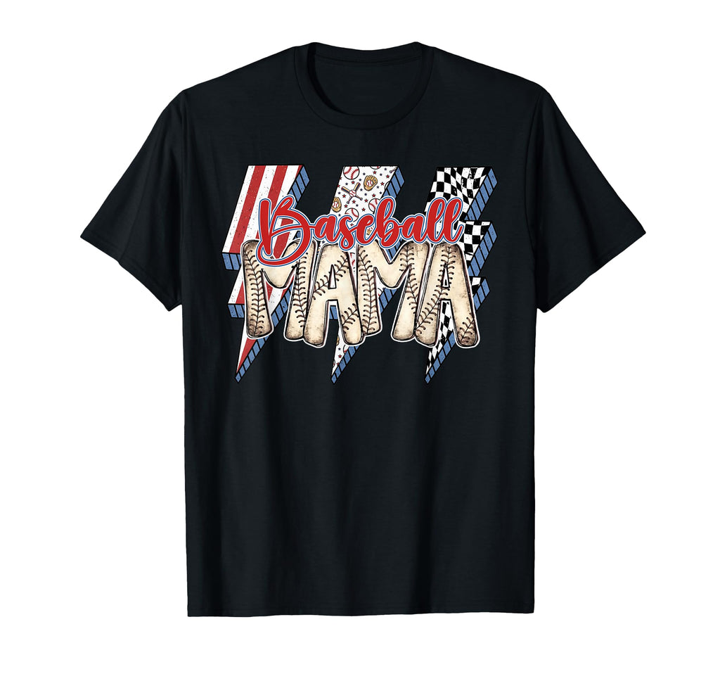 Baseball Mama Lightning Bolt T-Shirt - Casual Everyday Wear for Adults - T-Shirt, Sweatshirt, Hoodie