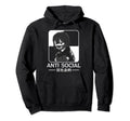 Anti Social Japanese Edgy Alt Sad Anime Hoodie - Aesthetic Graphic Unisex - T-Shirt, Sweatshirt, Hoodie