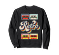 Tape Cassettes Distressed 1980S Sweatshirt - Novelty Apparel for Adults - T-Shirt, Sweatshirt, Hoodie