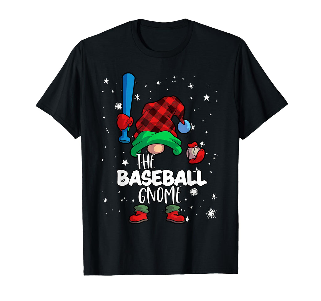 Baseball Gnome Red Buffalo Plaid Matching T-Shirt - Unique Graphic Unisex - T-Shirt, Sweatshirt, Hoodie