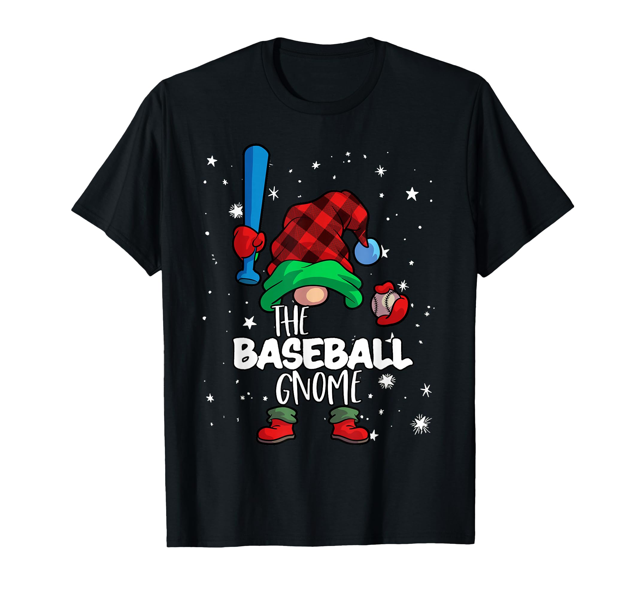Baseball Gnome Red Buffalo Plaid Matching T-Shirt - Unique Graphic Unisex - T-Shirt, Sweatshirt, Hoodie