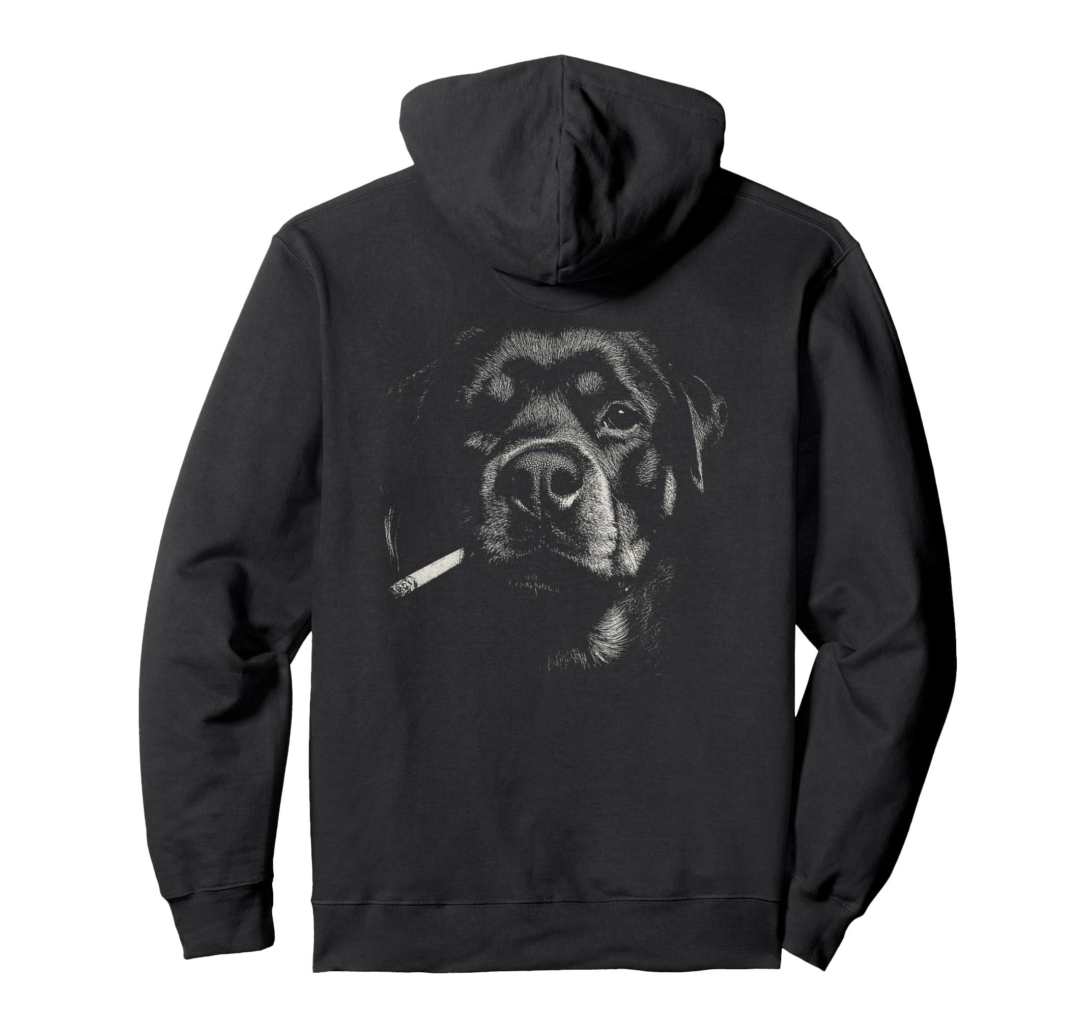 Rottweiler Smoking Cigarette Grunge Meme Hoodie - Unique Graphic Unisex - T-Shirt, Sweatshirt, Hoodie