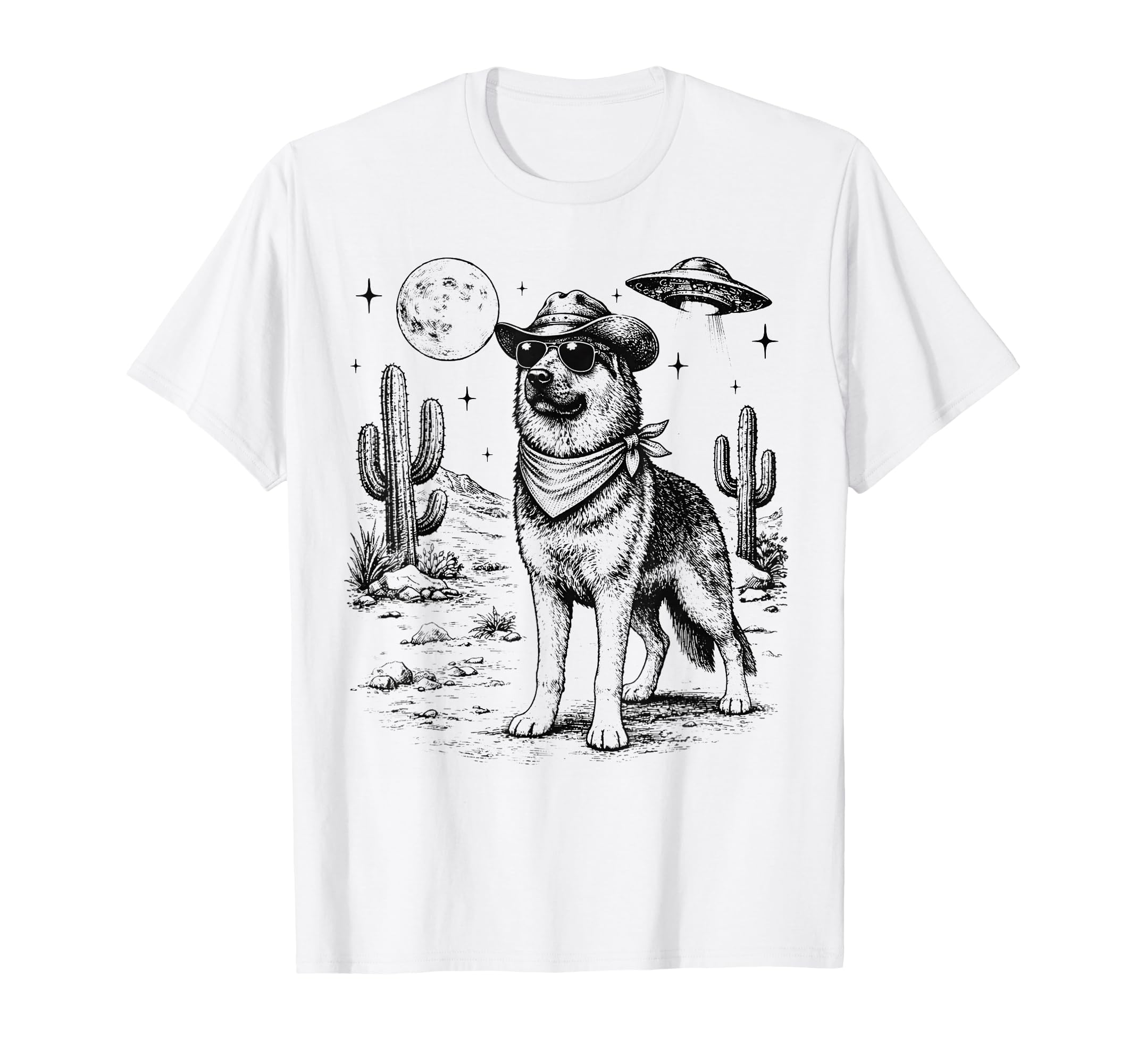 Cowboy Dog Funny German Shepherd T-Shirt - Casual Everyday Wear for Adults - T-Shirt, Sweatshirt, Hoodie