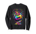 80S 90S Music Notes Cassette Sweatshirt - Fun Novelty Design Men Women - T-Shirt, Sweatshirt, Hoodie