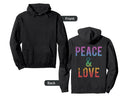 Peace Love Rainbow Boho Hippie 60S 70S Hoodie - Minimalist Print Men Women - T-Shirt, Sweatshirt, Hoodie