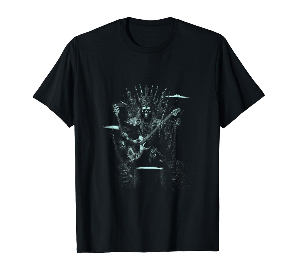 Skeleton King Rock Guitar Rock Vibe T-Shirt - Casual Everyday Wear Unisex - T-Shirt, Sweatshirt, Hoodie