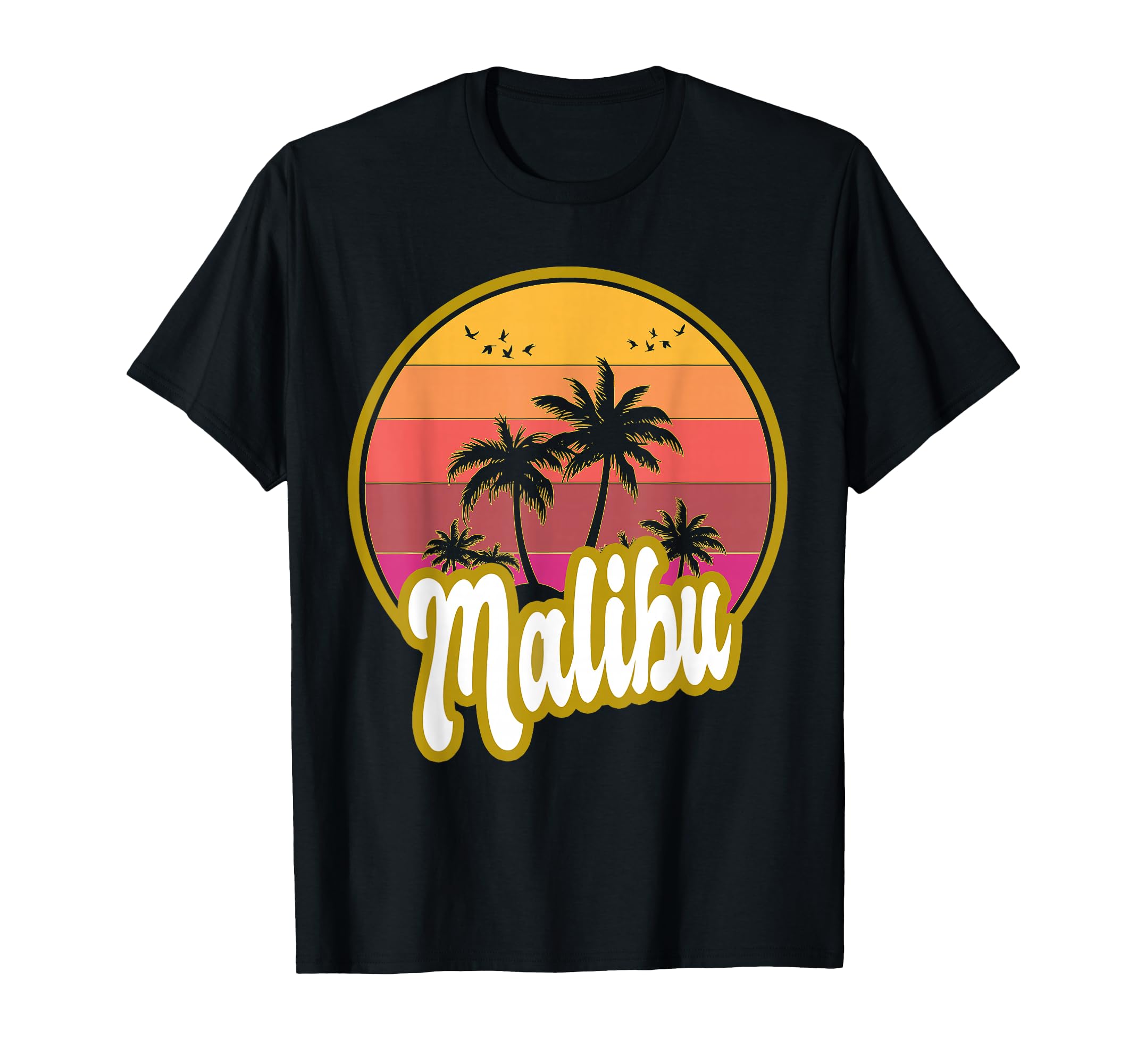 Malibu California Beach Sunset T-Shirt - Custom Art Print Men Women - T-Shirt, Sweatshirt, Hoodie