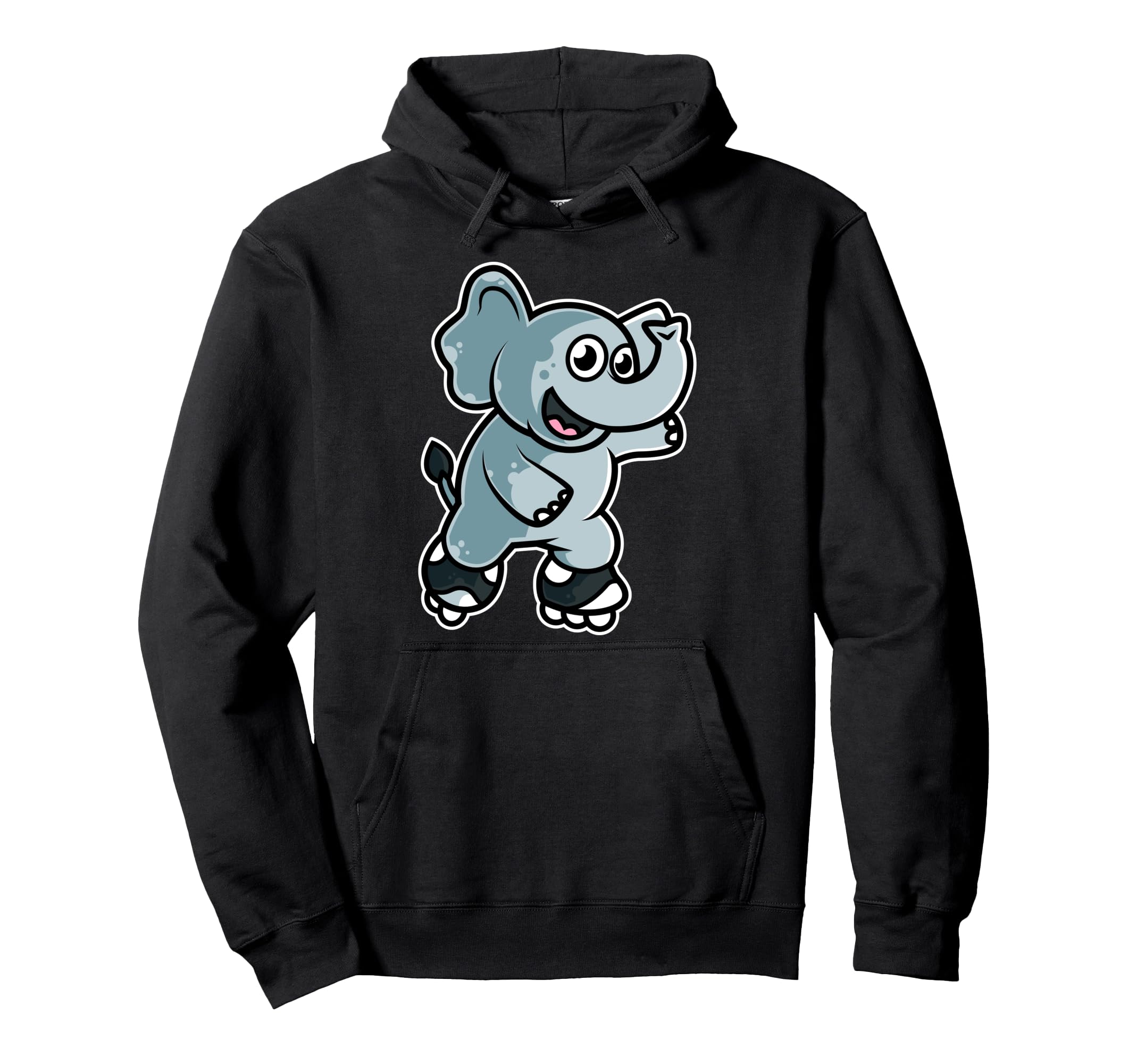 Elephant Roller Skate Hoodie - Streetwear Style for Adults - T-Shirt, Sweatshirt, Hoodie