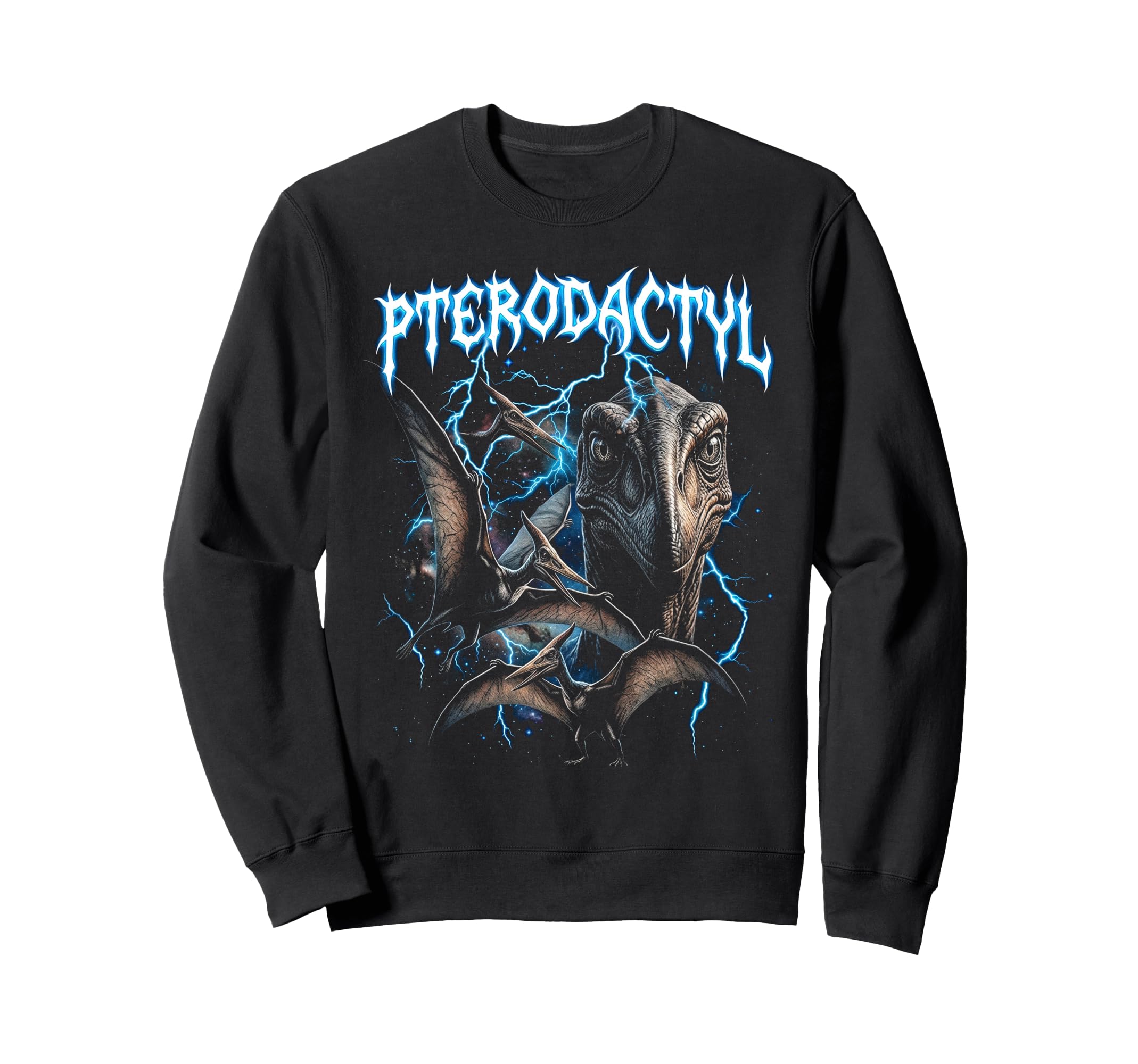 Pterodactyl 90S Heavy Metal Sweatshirt - Novelty Apparel for Adults - T-Shirt, Sweatshirt, Hoodie