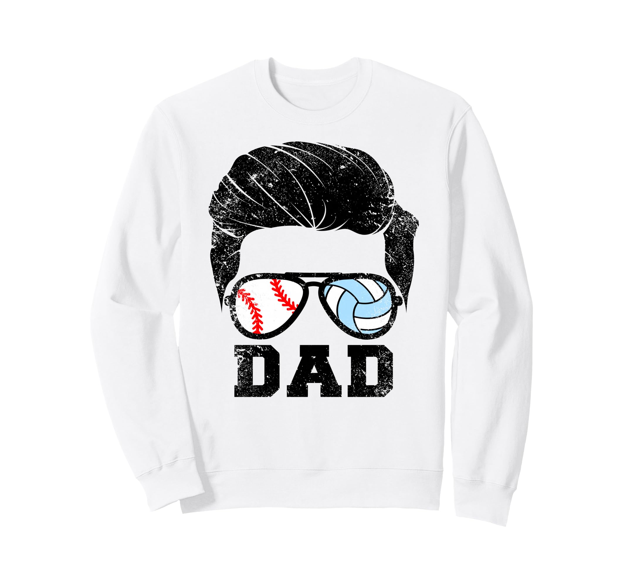 Baseball Volleyball Dad Funny Sweatshirt - Minimalist Print Men Women - T-Shirt, Sweatshirt, Hoodie