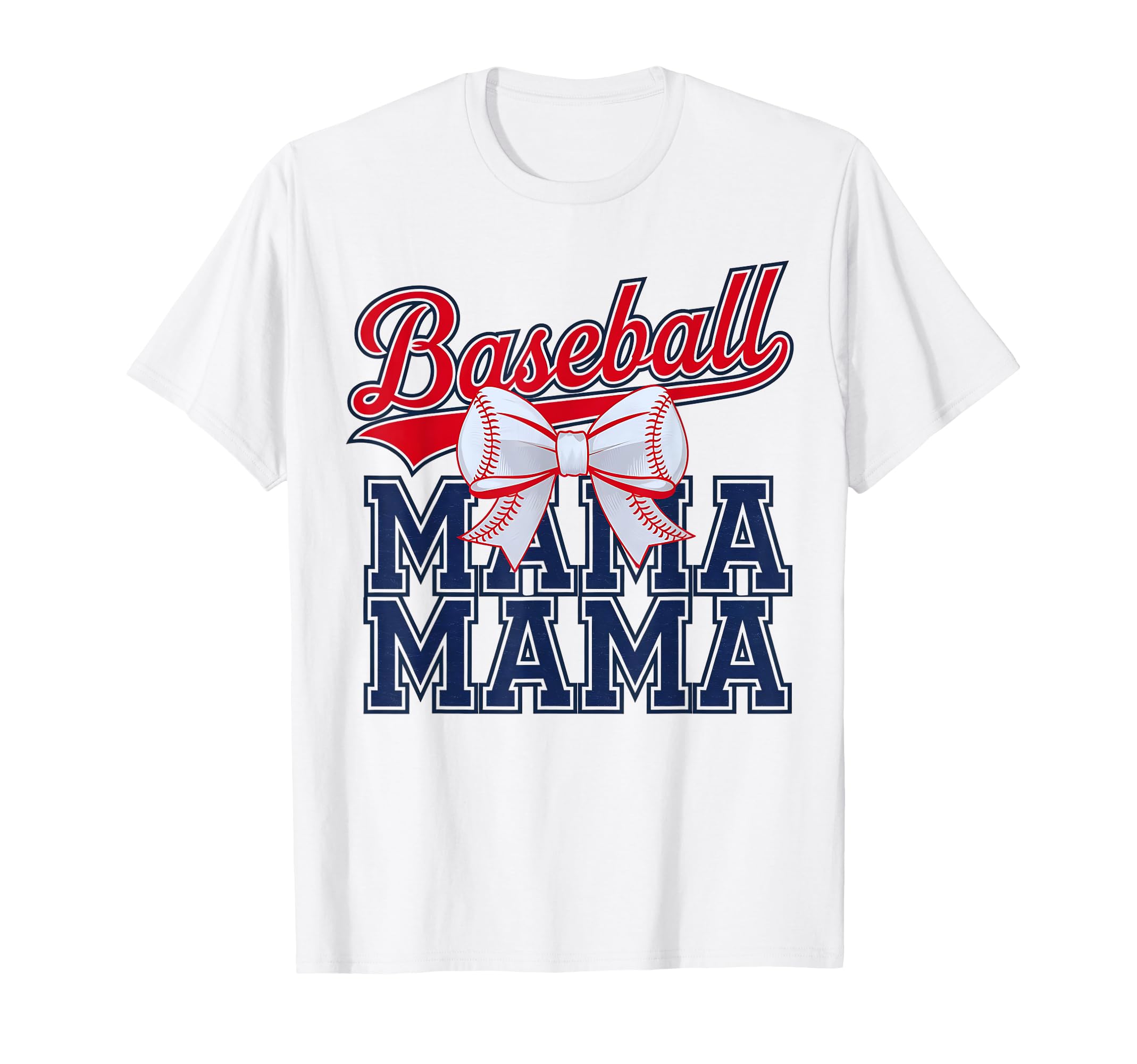 Baseball Mama Coquette Bow Baseball T-Shirt - Fun Novelty Design Men Women - T-Shirt, Sweatshirt, Hoodie