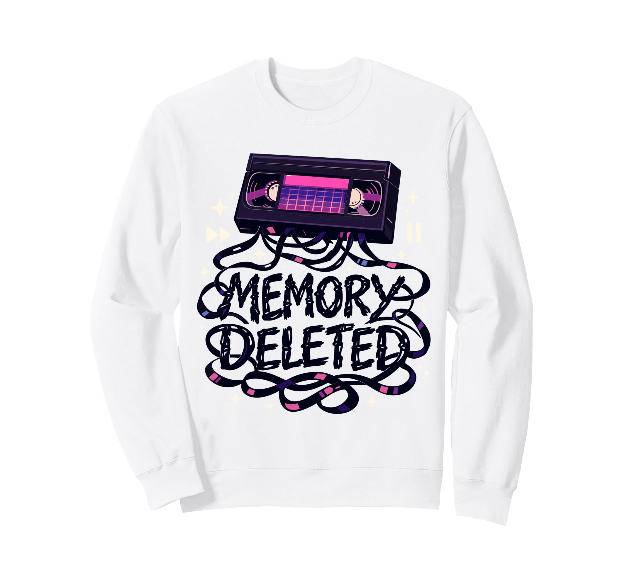 Memory Deleted Funny Cassette Tape Sweatshirt - Minimalist Print for Adults - T-Shirt, Sweatshirt, Hoodie