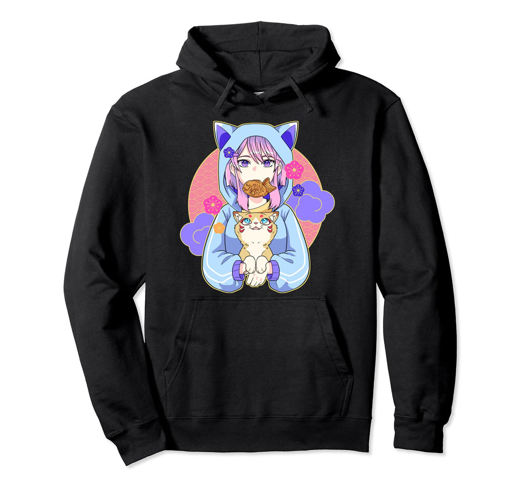Asocial Kawaii Japanese Anime Cat Hoodie - Casual Everyday Wear Unisex - T-Shirt, Sweatshirt, Hoodie
