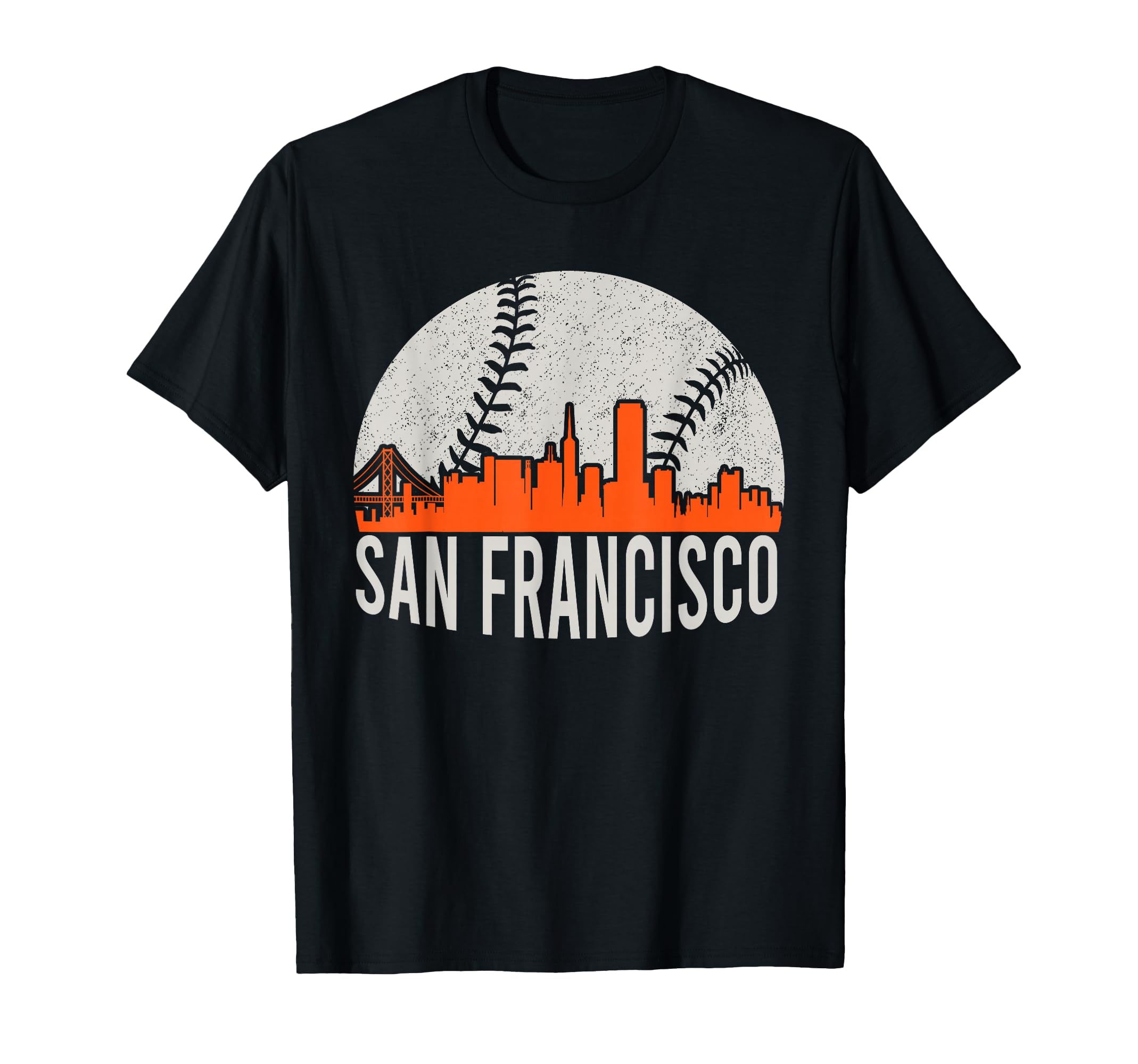 San Francisco Skyline Baseball T-Shirt - Custom Art Print for Adults - T-Shirt, Sweatshirt, Hoodie