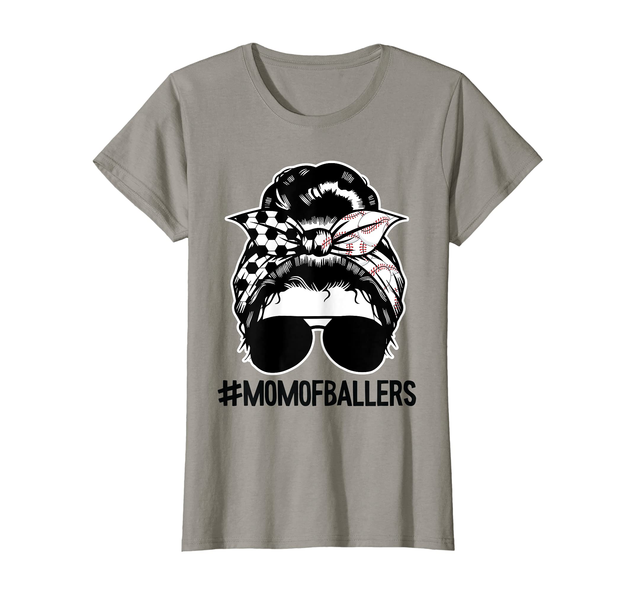 Womens Momofballers Messy Bun Hair T-Shirt - Streetwear Style for Adults - T-Shirt, Sweatshirt, Hoodie