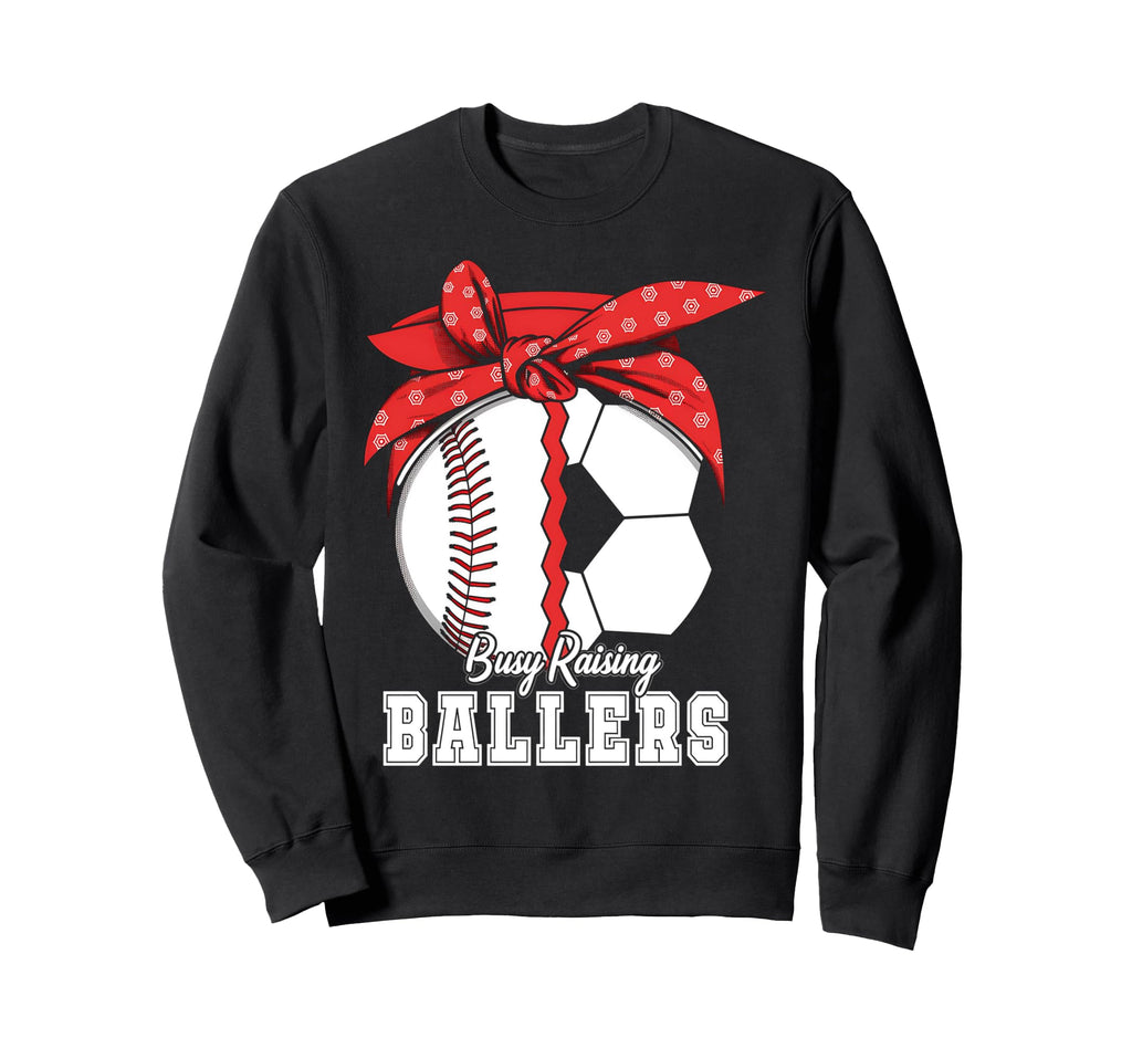 Baseball Soccer Busy Raising Sweatshirt - Minimalist Print Men Women - T-Shirt, Sweatshirt, Hoodie