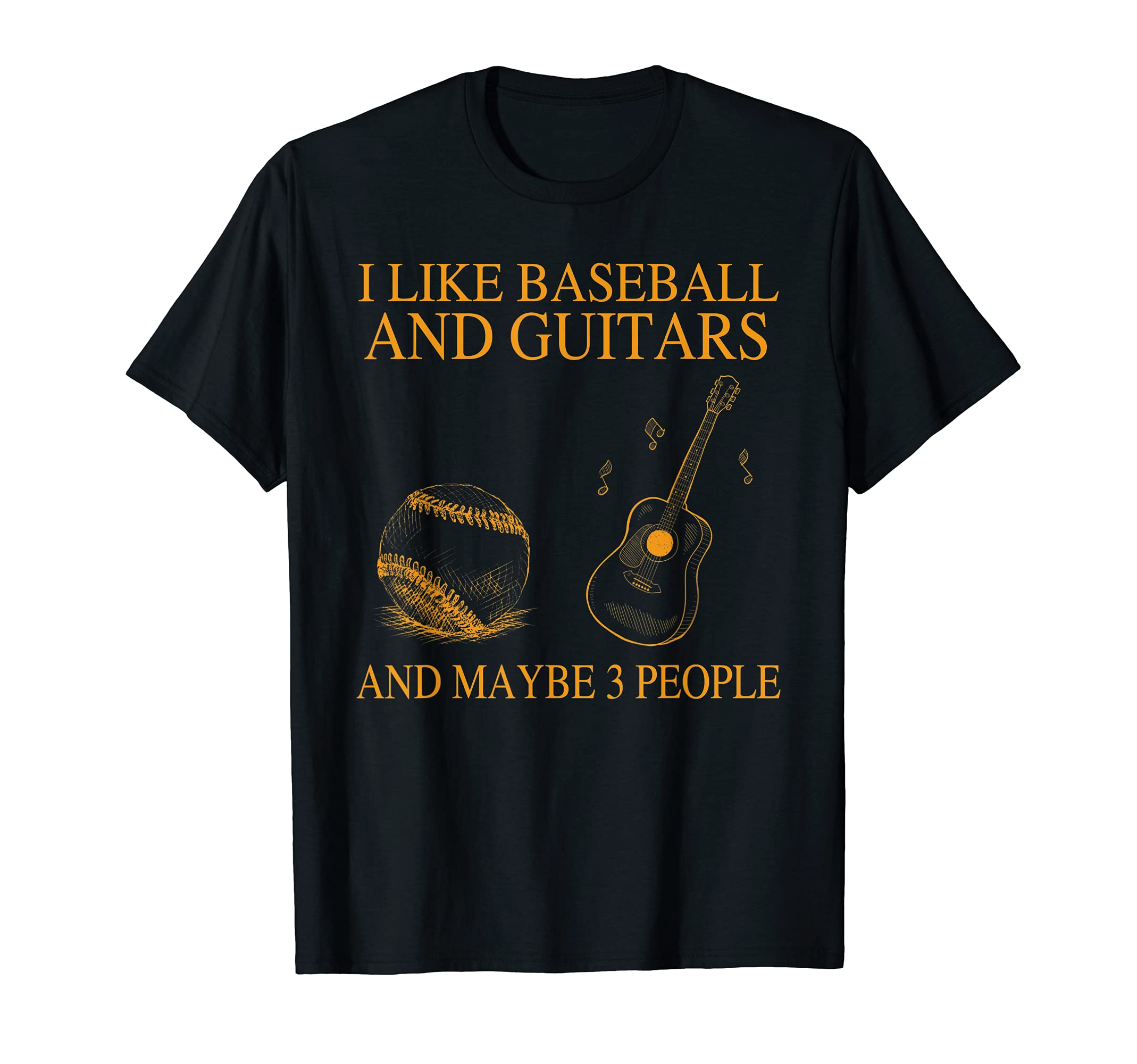 I Like Baseball And Guitars And T-Shirt - Custom Art Print for Adults - T-Shirt, Sweatshirt, Hoodie