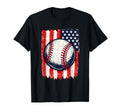 Baseball American Flag Patriotic T-Shirt - Graphic Print Unisex - T-Shirt, Sweatshirt, Hoodie