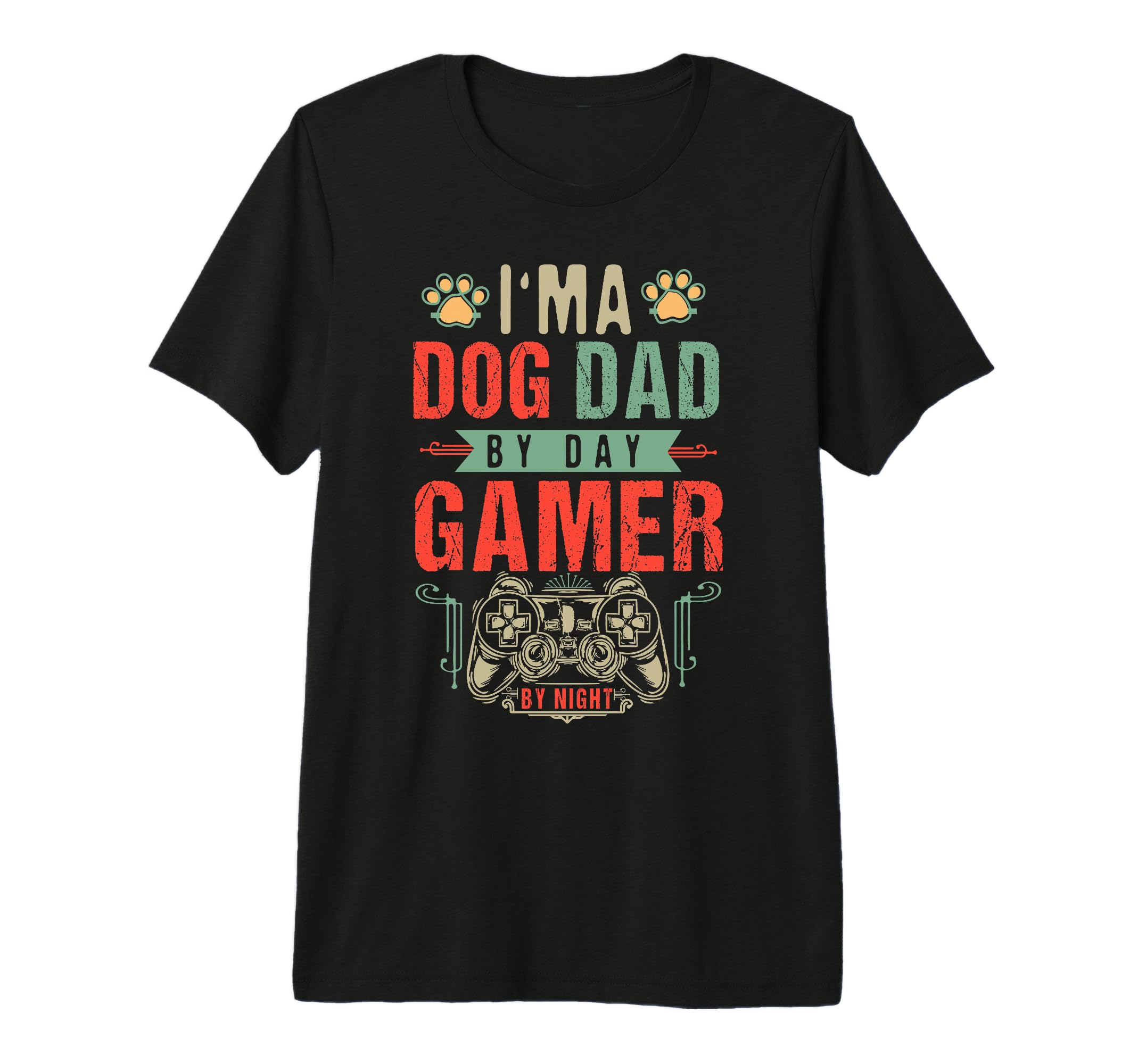 Mens Dog Dad Day Gamer Night Fathers T-Shirt - Aesthetic Graphic Unisex - T-Shirt, Sweatshirt, Hoodie