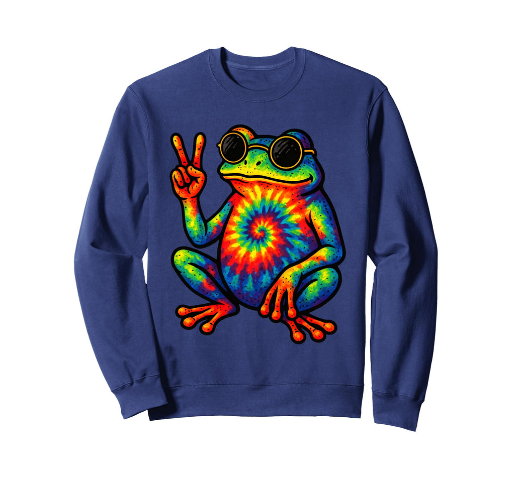 Hippie Boho Frog Tie Dye 60 S 70 S Sweatshirt - Unique Graphic Men Women - T-Shirt, Sweatshirt, Hoodie