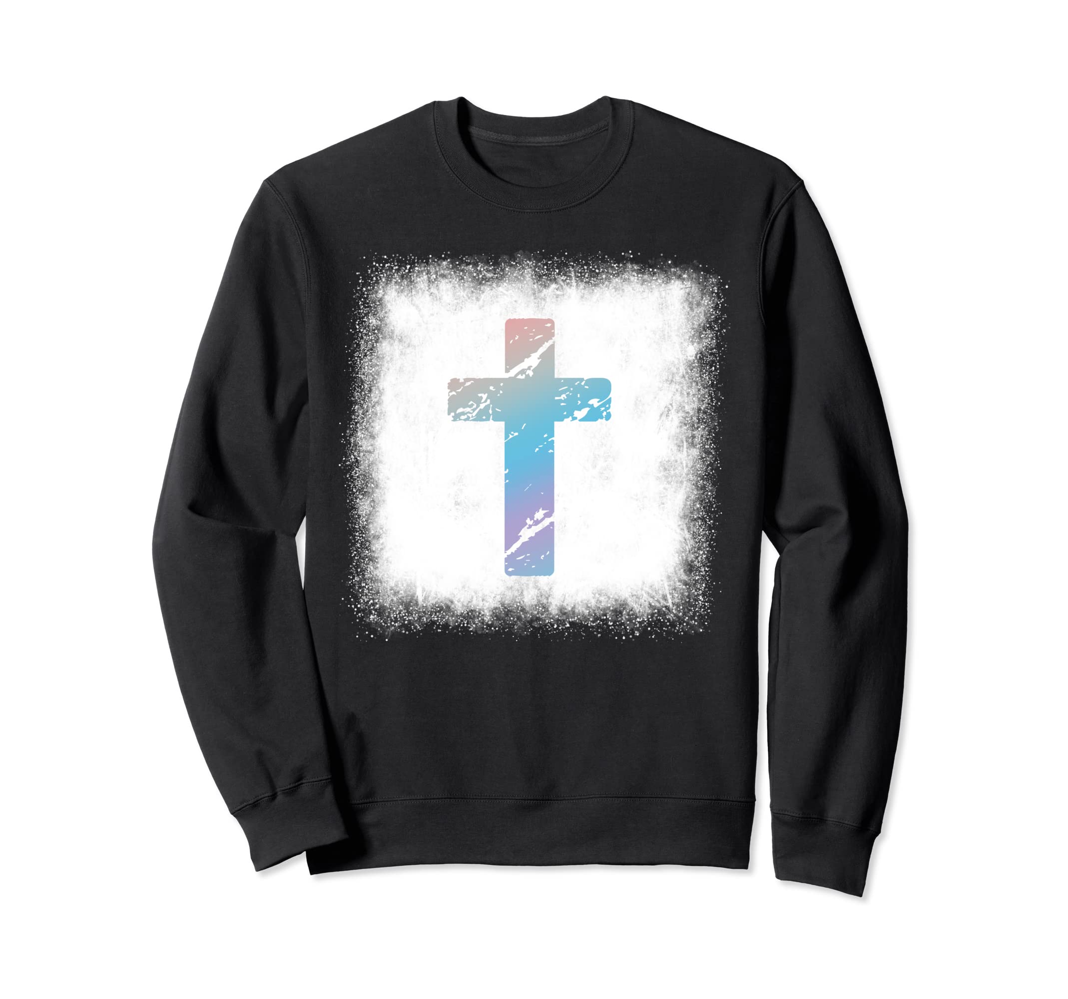 Rustic Grunge Distressed Cross Sweatshirt - Trendy Graphic Men Women - T-Shirt, Sweatshirt, Hoodie