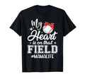 Baseball My Heart Is That Field Hoodie - Casual Everyday Wear Men Women - T-Shirt, Sweatshirt, Hoodie