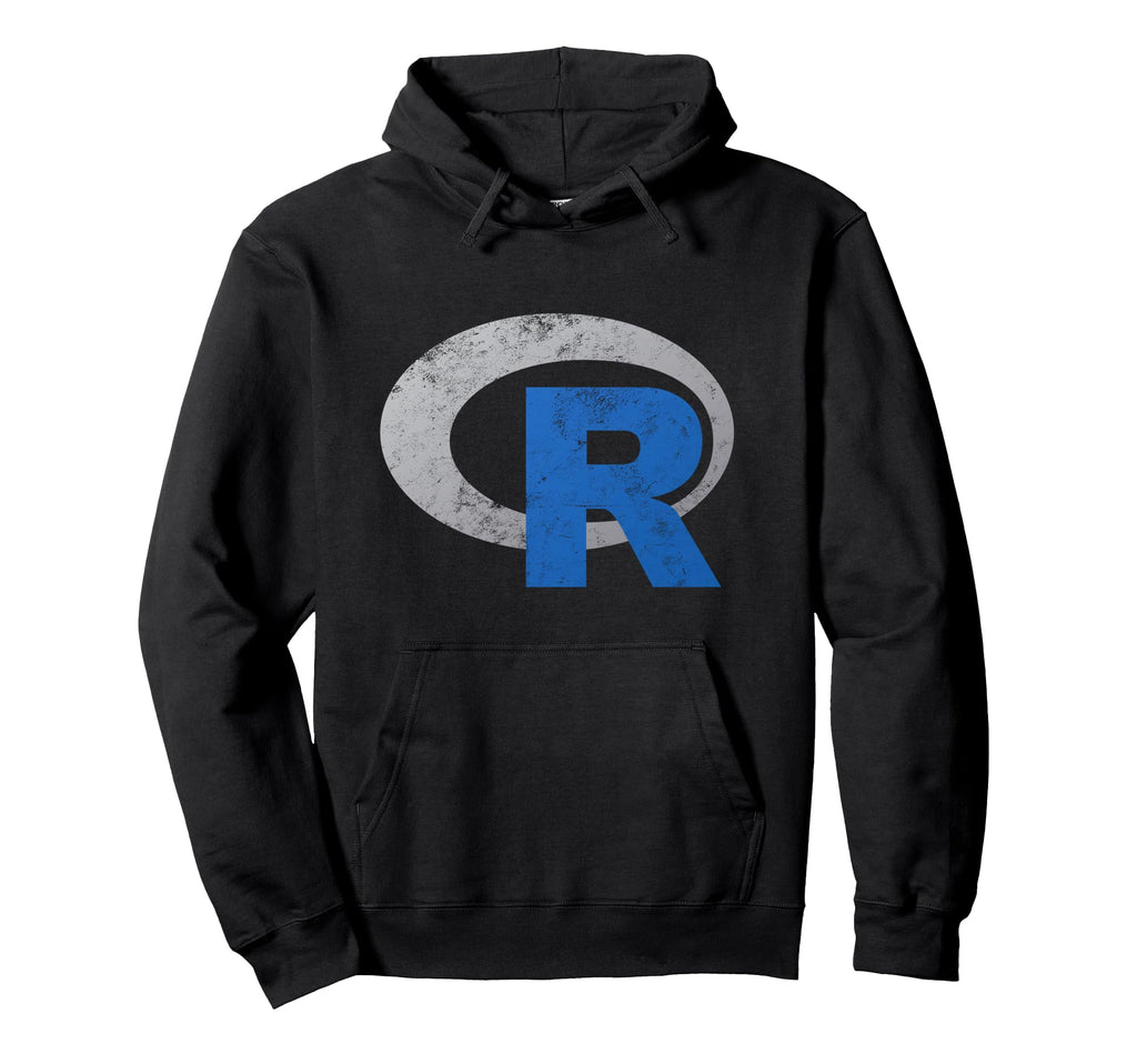 R Logo Data Science Statistics Hoodie - Streetwear Style for Adults - T-Shirt, Sweatshirt, Hoodie