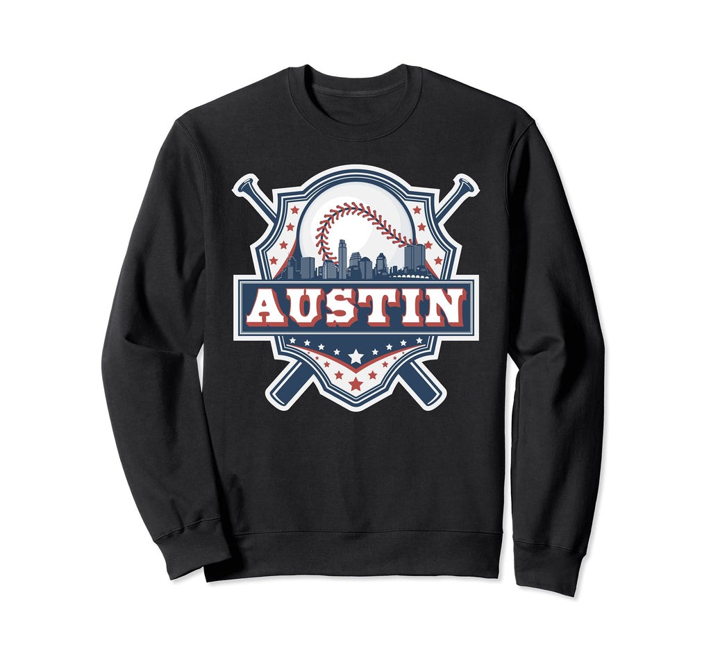 Austin Baseball Skyline Cityscape Sweatshirt - Trendy Graphic for Adults - T-Shirt, Sweatshirt, Hoodie