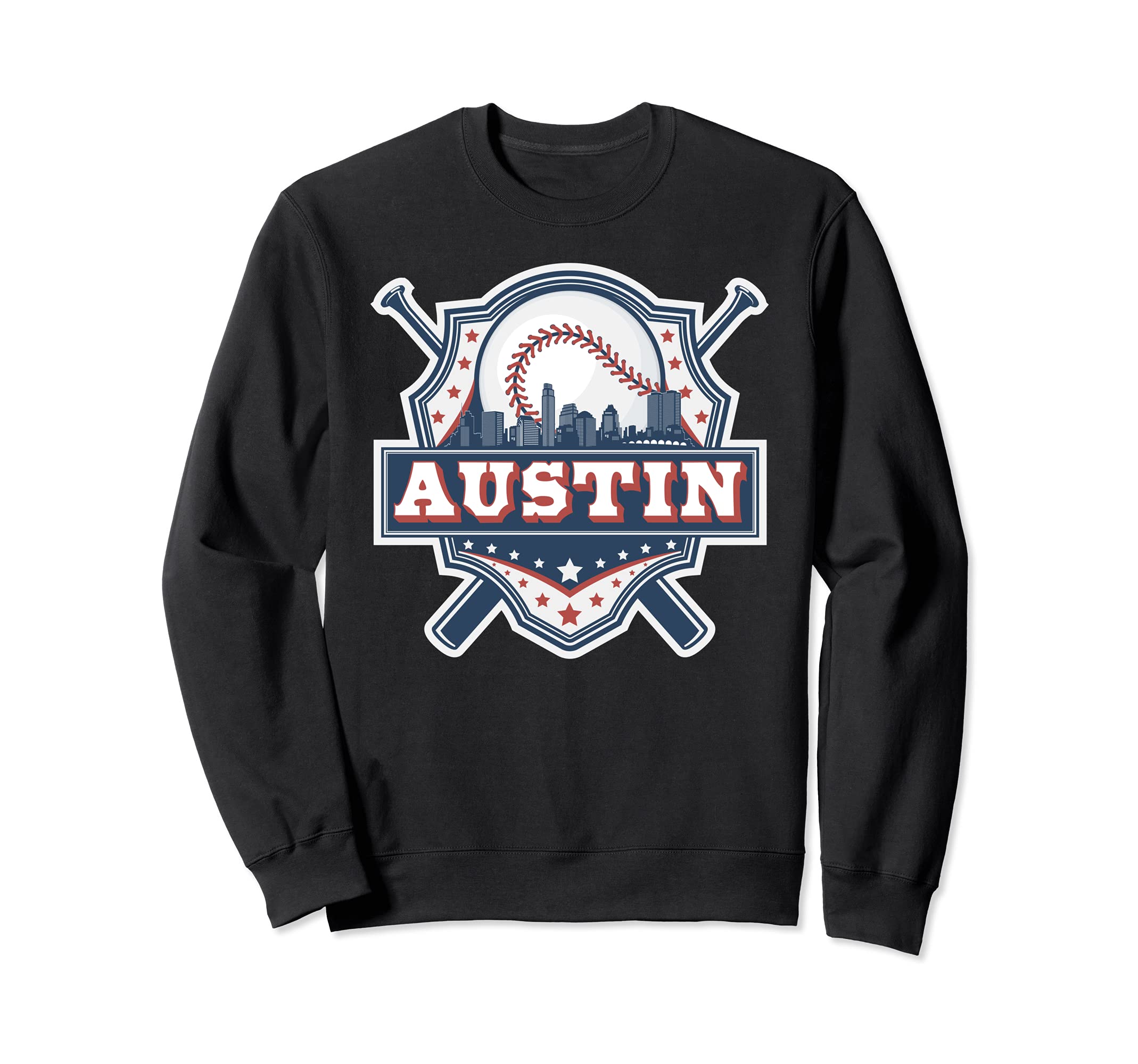 Austin Baseball Skyline Cityscape Sweatshirt - Trendy Graphic for Adults - T-Shirt, Sweatshirt, Hoodie
